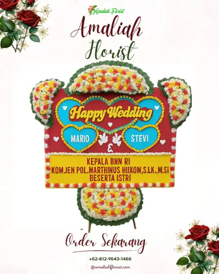 Papan Bunga Pernikahan Kutu Kulon